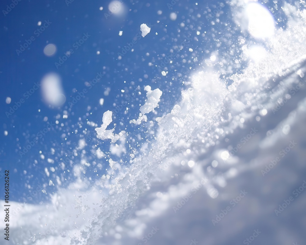 Obraz premium Winter ski vacation, vibrant snow, dynamic energy, high-energy atmosphere