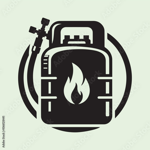 gas bottle logo vector illustration, gas bottle silhouette vector black and white