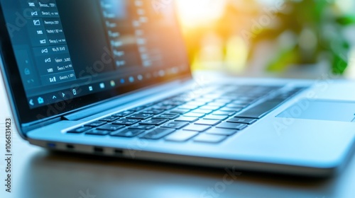 Close-up of a Laptop with a Blurry Background