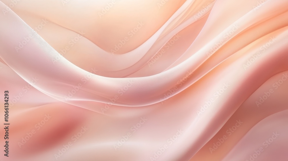 Fototapeta premium Abstract Pink and Orange Gradient Background with Soft Wavy Lines.