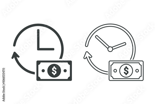 Cash back, budget estimate icon. Vector illustration