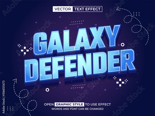 galaxy defender editable text, font effect, 3d text for title