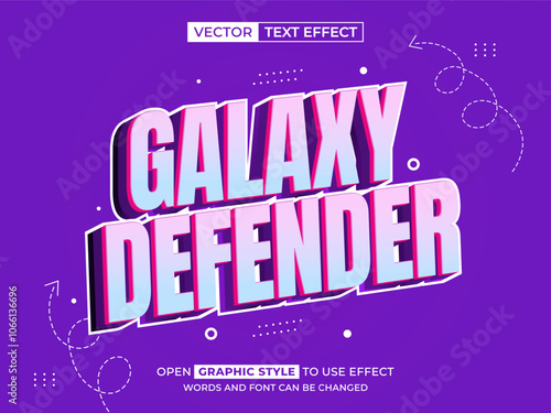 galaxy defender editable text, font effect, 3d text for title