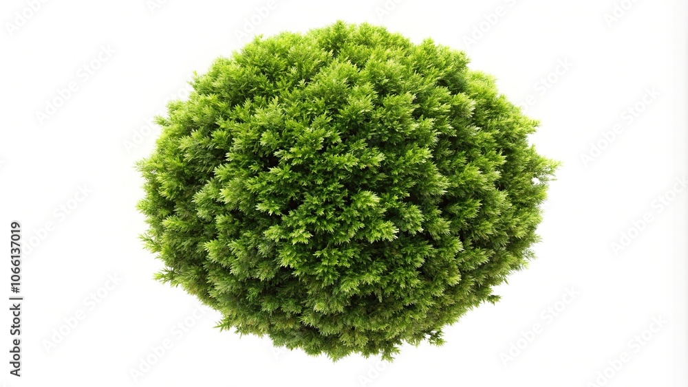 Fototapeta premium Bush of cotinus coggygria isolated on white background aerial view