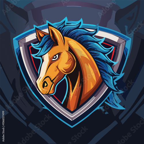 Illustration of a strong and gallant horse head