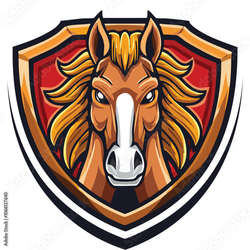 Illustration of a strong and gallant horse head