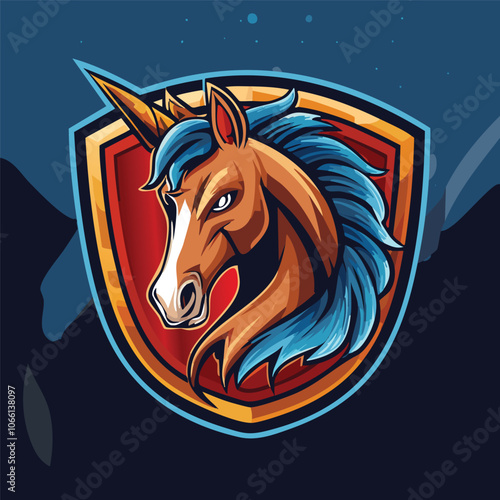 Illustration of a strong and gallant horse head