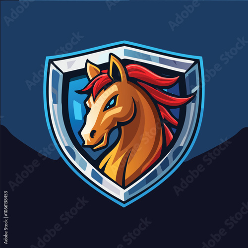 Illustration of a strong and gallant horse head