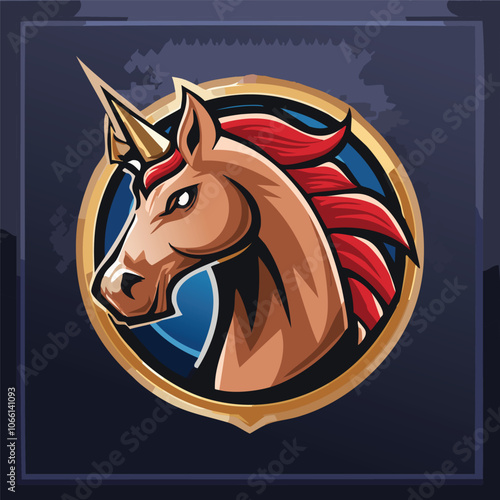 Illustration of a strong and gallant horse head
