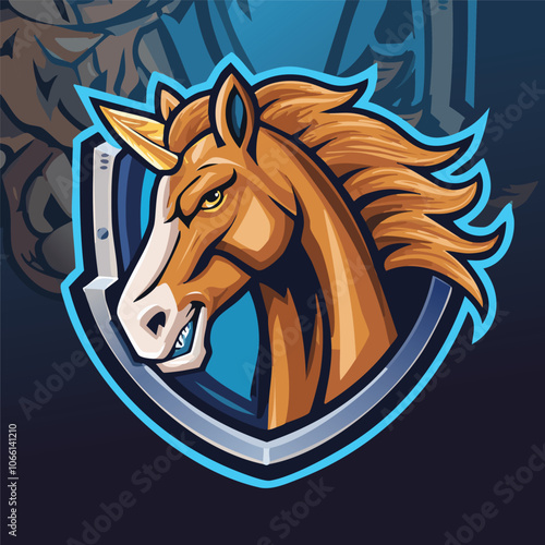 Illustration of a strong and gallant horse head
