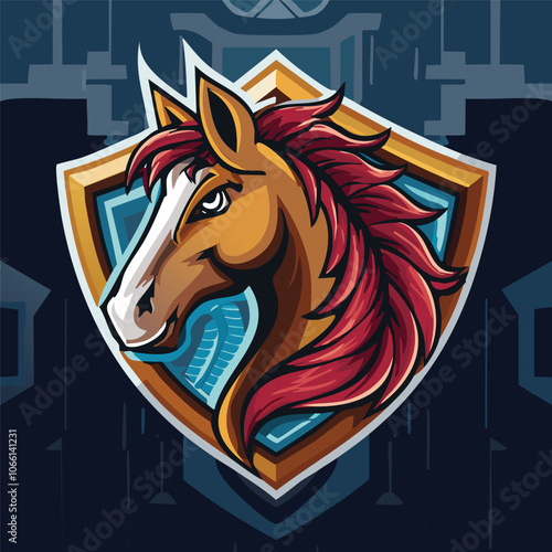 Illustration of a strong and gallant horse head