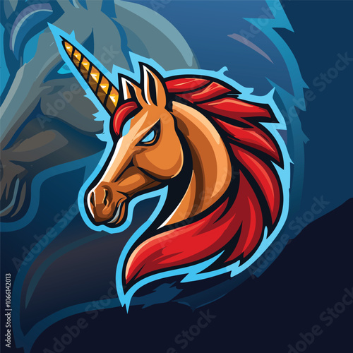 Illustration of a strong and gallant horse head