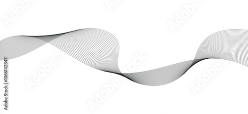 Wave lines smooth flowing dynamic isolated on white background. Technology, digital, communication, science, music concept vector background illustration
