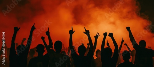 Silhouetted Crowd at a Concert