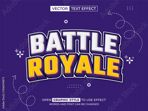 battle royale editable text, font effect, 3d text for title