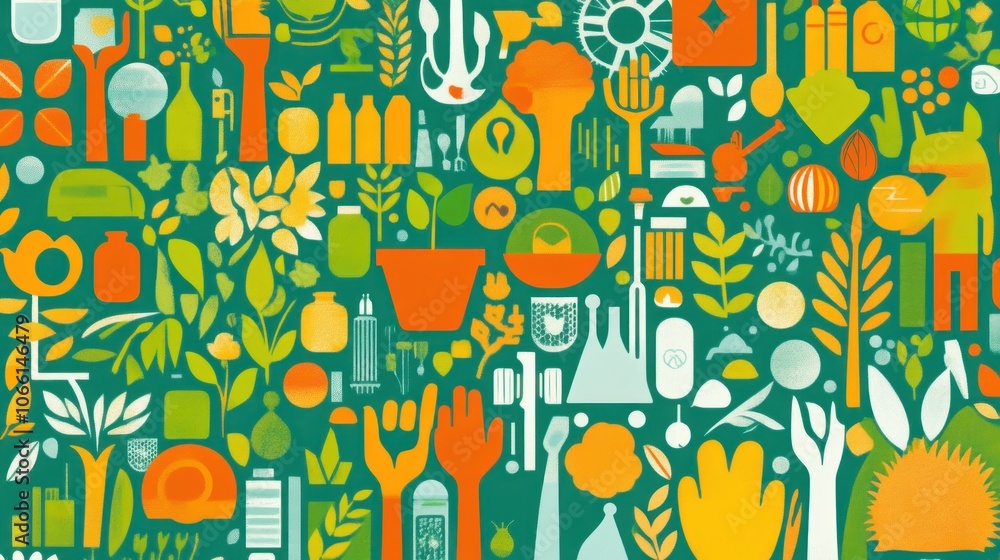 Green and Orange Pattern Green and Orange Pattern