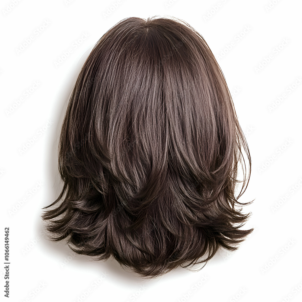 Brown Layered Wig Isolated on White Background, brown wig, hair, hairpiece, hairstyle, fashion Brown Layered Wig Isolated on White Background, brown wig, hair, hairpiece, hairstyle, fashion