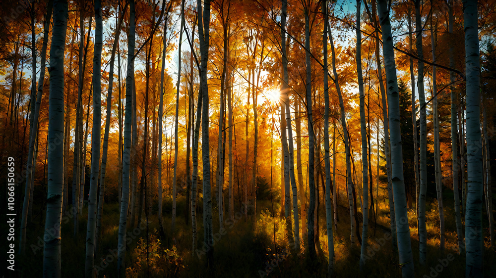 Obraz premium sunrise in the forest