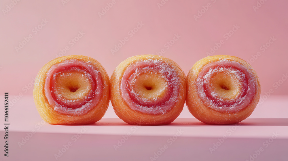 Swiss Rolls on Soft Gradient Background Swiss Rolls on Soft Gradient Background