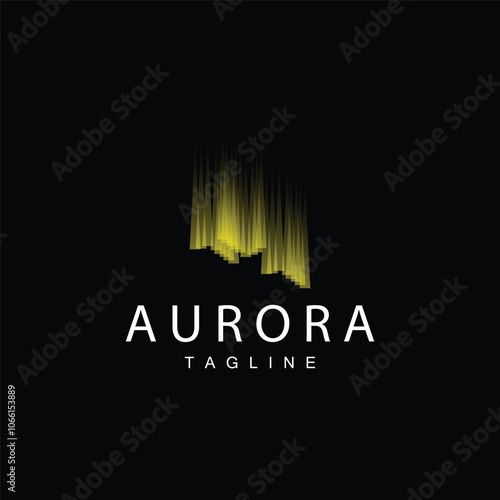 Aurora Logo, Sky Nature Landscape Design, Symbol Vector Illustration Template