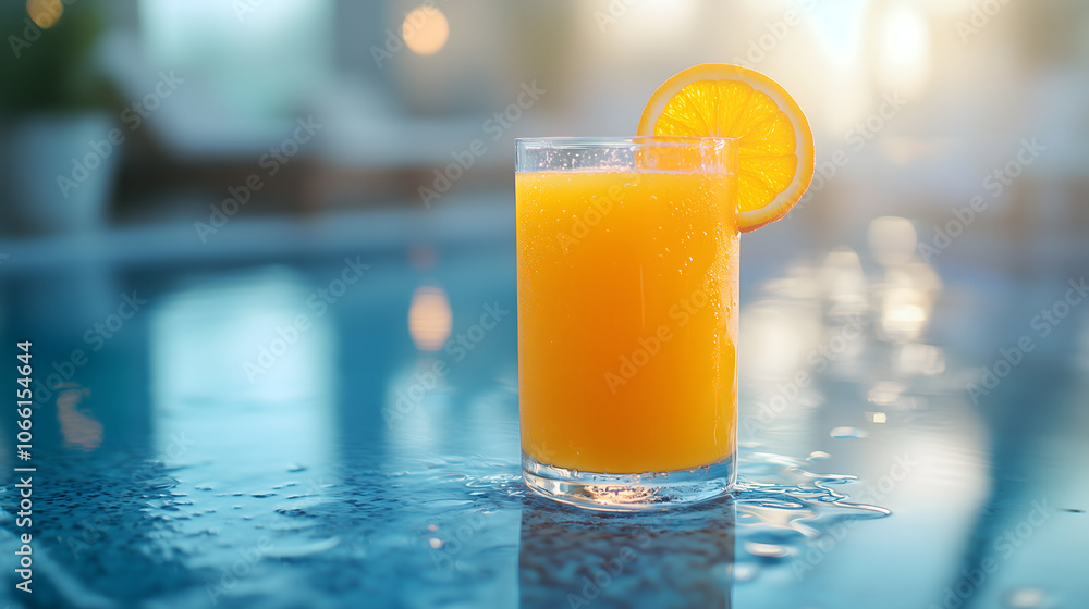 Cold orange juice, sweet drink, fresh drink by the pool at the blue swimming pool in the resort, healthy juicy orange smoothie, organic cold mocktail, glass of water, healthy drink, sweet, cold drink Cold orange juice, sweet drink, fresh drink by the pool at the blue swimming pool in the resort, healthy juicy orange smoothie, organic cold mocktail, glass of water, healthy drink, sweet, cold drink