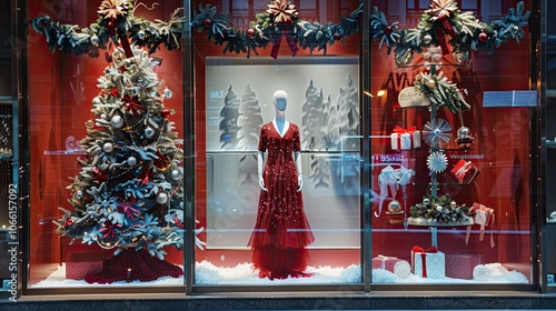 Explore the magic of christmas with a beautifully decorated storefront window display