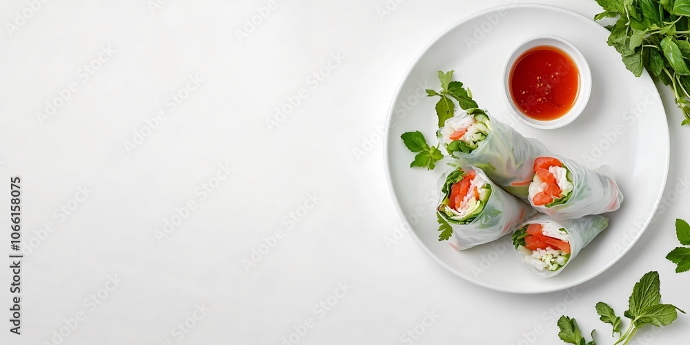 Fresh Summer Rolls with Spicy Dipping Sauce Fresh Summer Rolls with Spicy Dipping Sauce
