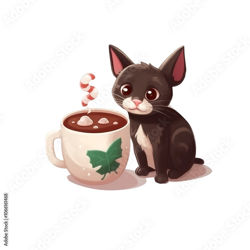 Cute Kitten Wants Hot Chocolate photo