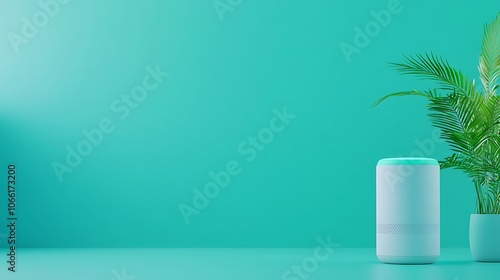 Wallpaper Mural A white speaker sits on a green background Torontodigital.ca