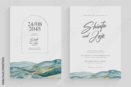 Rustic Landscape Wedding Invitation Template