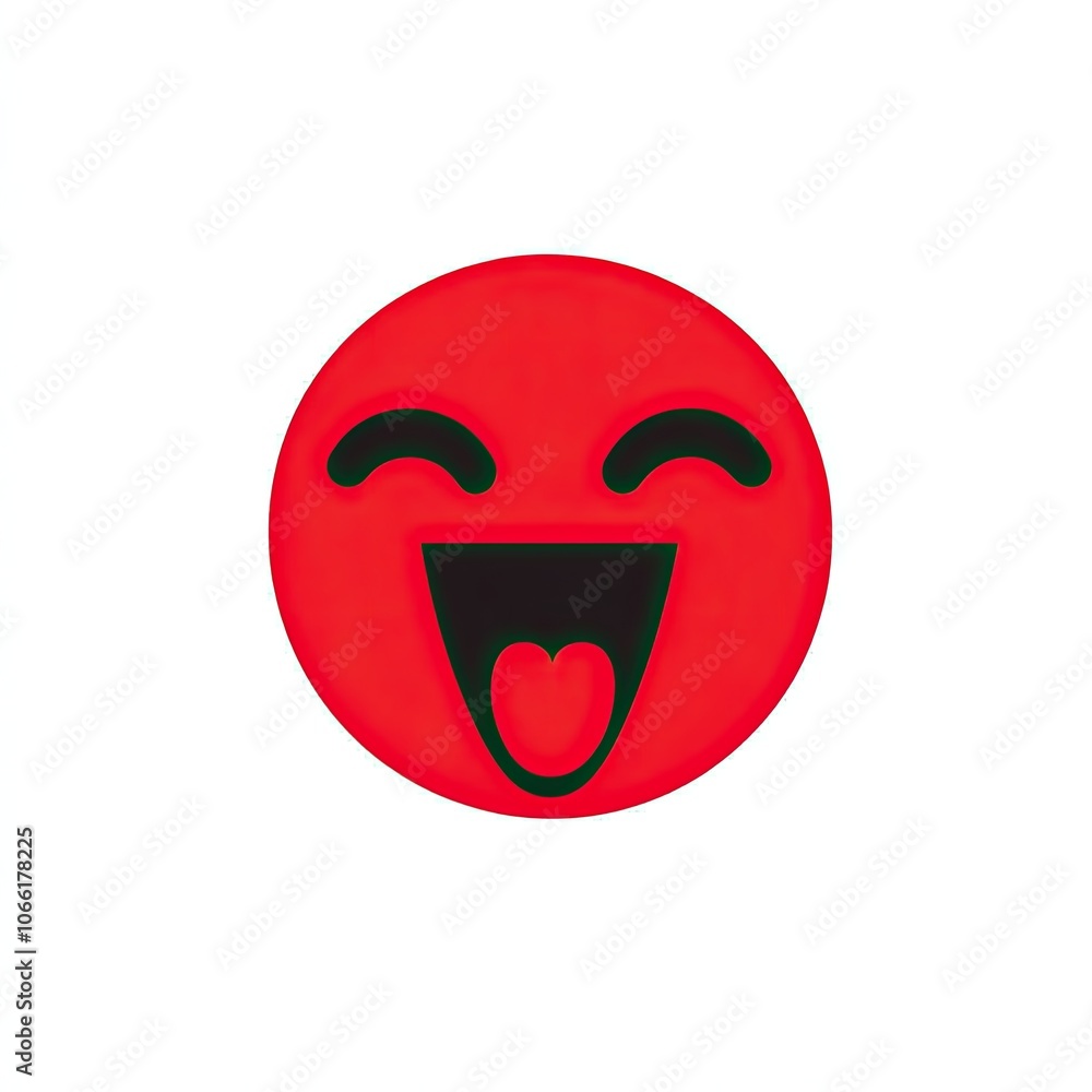 Red Circular Emoji With Wide Open Mouth And Grinning Eyes Red Circular Emoji With Wide Open Mouth And Grinning Eyes