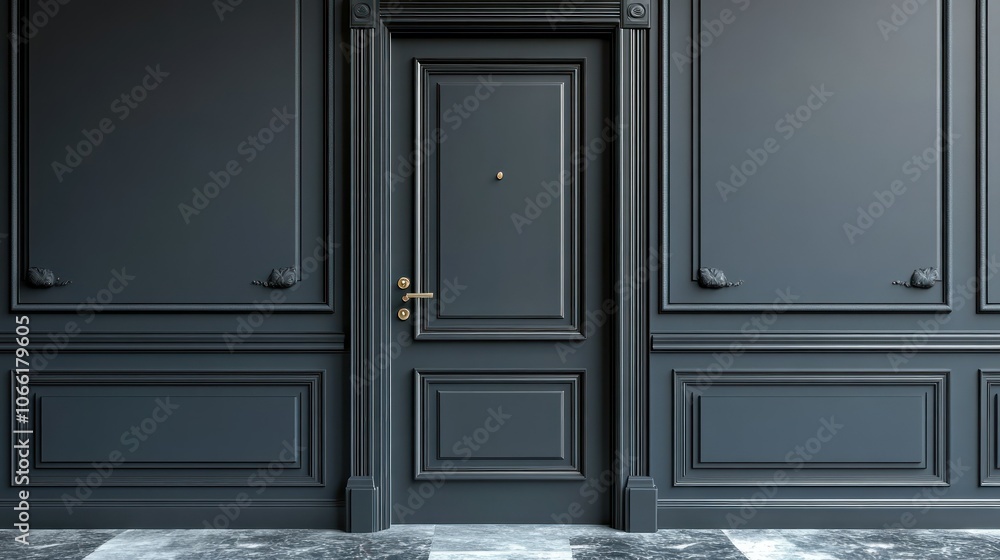 Luxury modern door with sleek silver finish and minimalist handle, isolated on a transparent background. Luxury modern door with sleek silver finish and minimalist handle, isolated on a transparent background.
