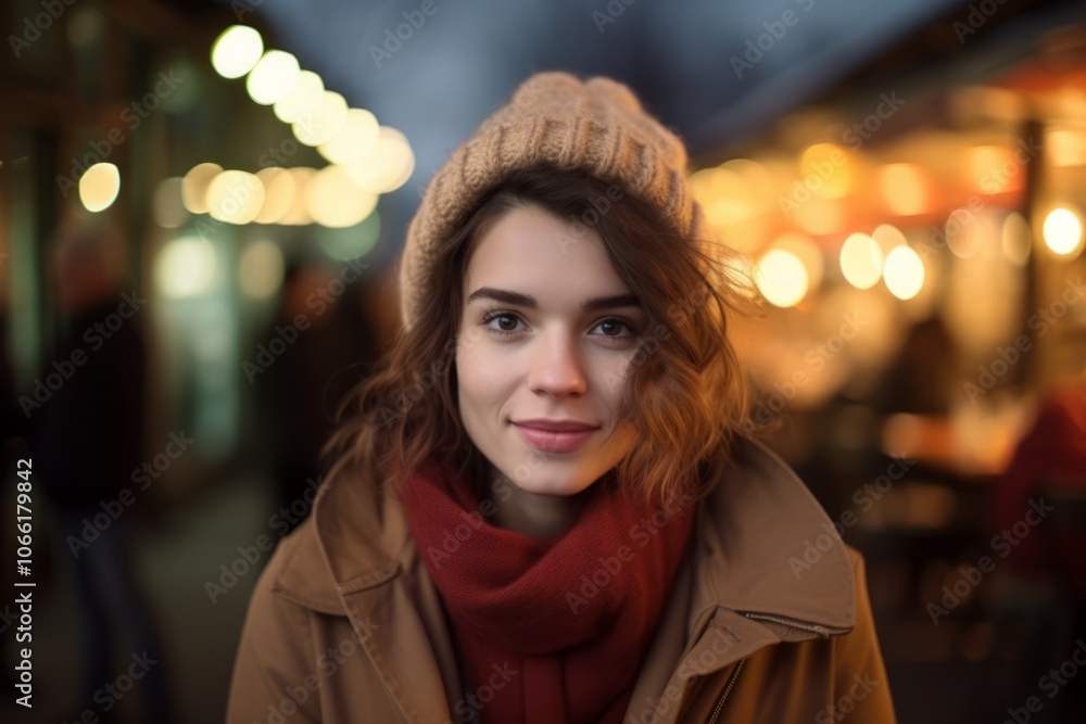Portrait of a beautiful young woman at night in the city. Portrait of a beautiful young woman at night in the city.