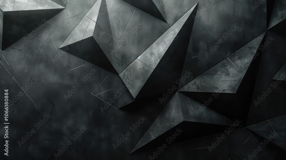 Abstract Black Geometric Pattern on a Rough Surface Abstract Black Geometric Pattern on a Rough Surface