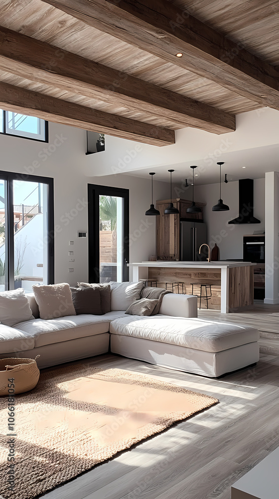 Fototapeta premium a lifestyle photo of a minimalistic living room