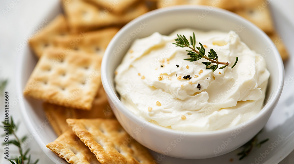 Simple snack with crackers and cream cheese, easy to make Simple snack with crackers and cream cheese, easy to make