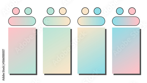Set of vector gradient background. Cover set design with Rosewater, Spearmint, Peach, Turquoise color. Beautiful abstract gradient for covers, wallpapers, branding, business cards. Vector illustration