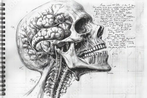 Detailed Hand-Drawn Trigeminal Nerve Sketch