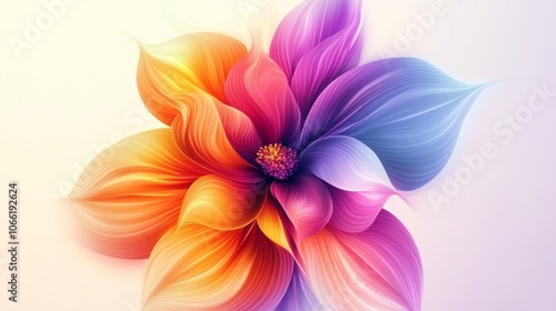 Abstract and colorful flower illustration on white background.