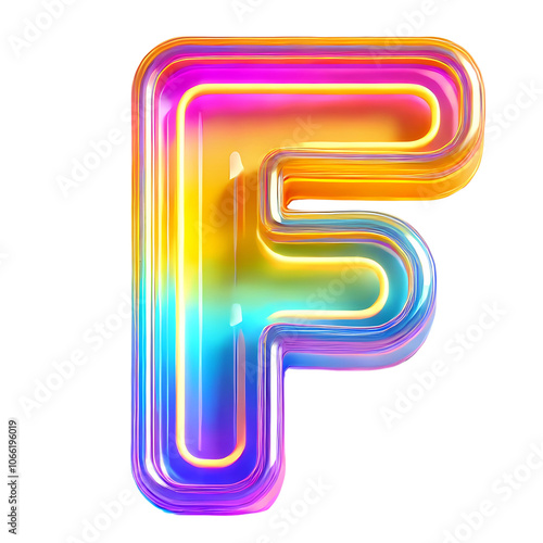 Wallpaper Mural 3D rainbow letter F  Torontodigital.ca
