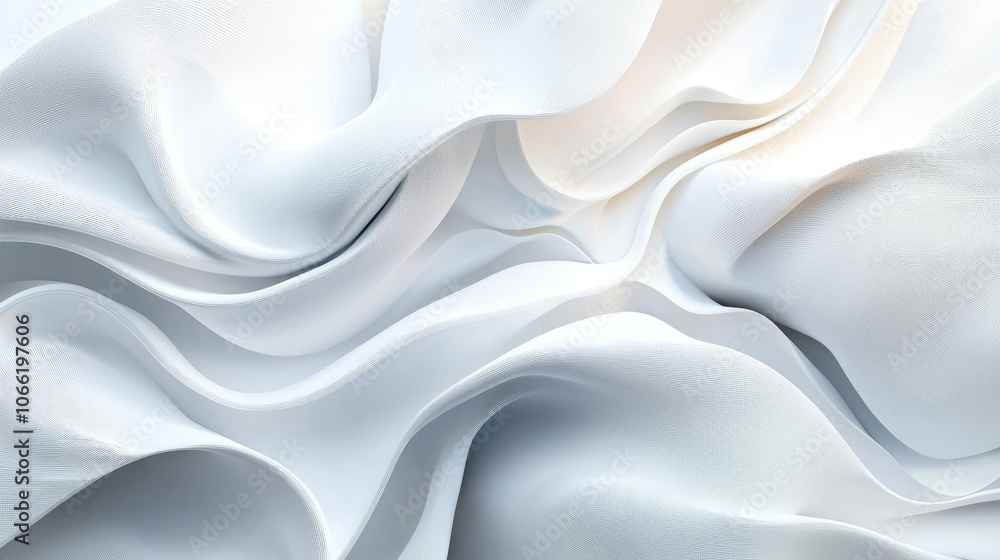 Fototapeta premium Abstract White Wavy Surface with Subtle Texture