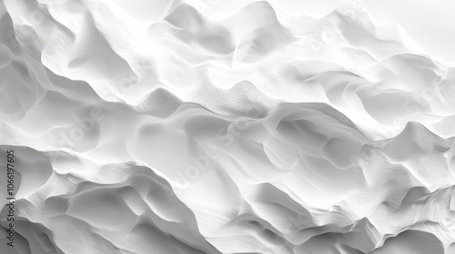 Abstract White Wavy Lines Forming a 3D Landscape