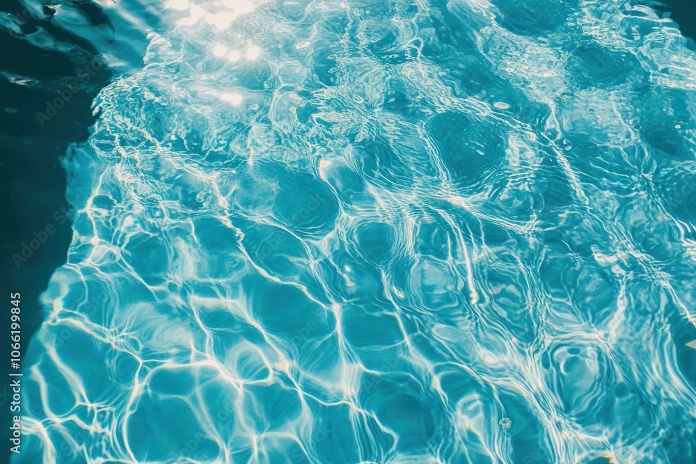 Fototapeta premium Water in swimming pool with ripples and reflections