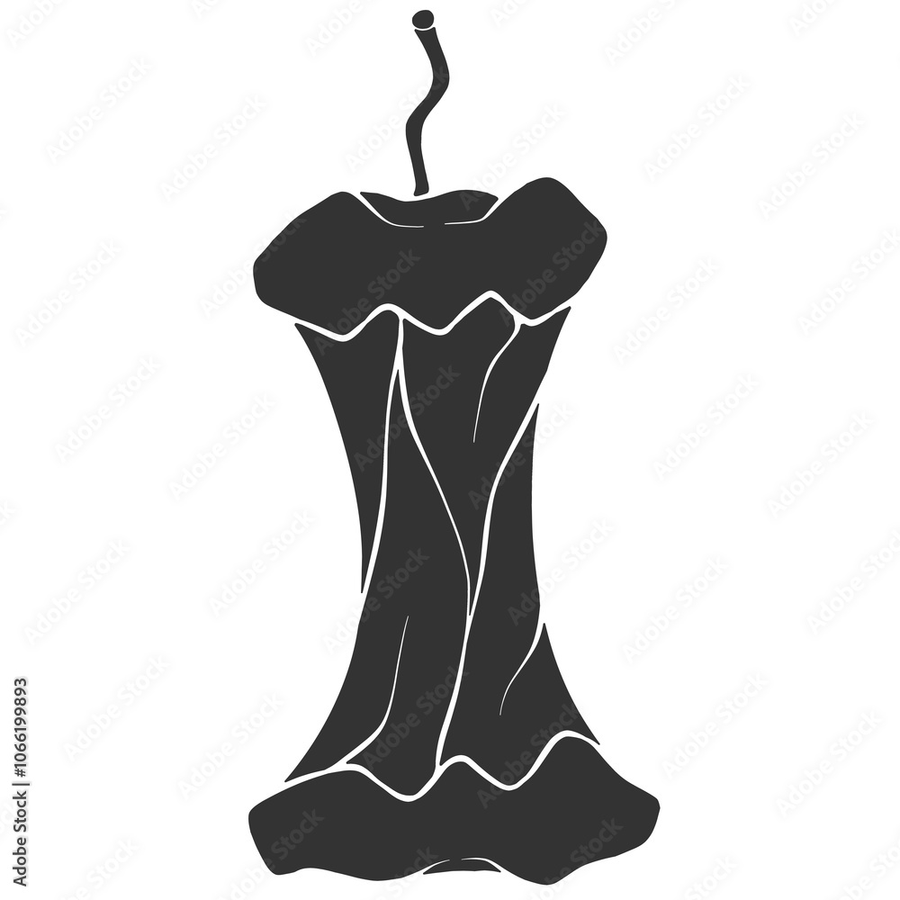 black silhouette rotten apple illustration black silhouette rotten apple illustration
