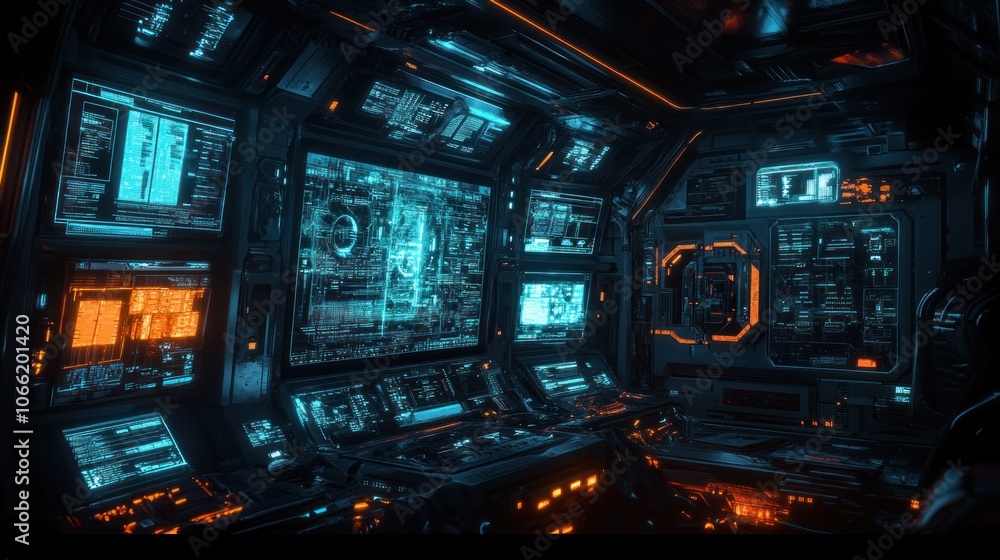 Obraz premium Futuristic Control Room
