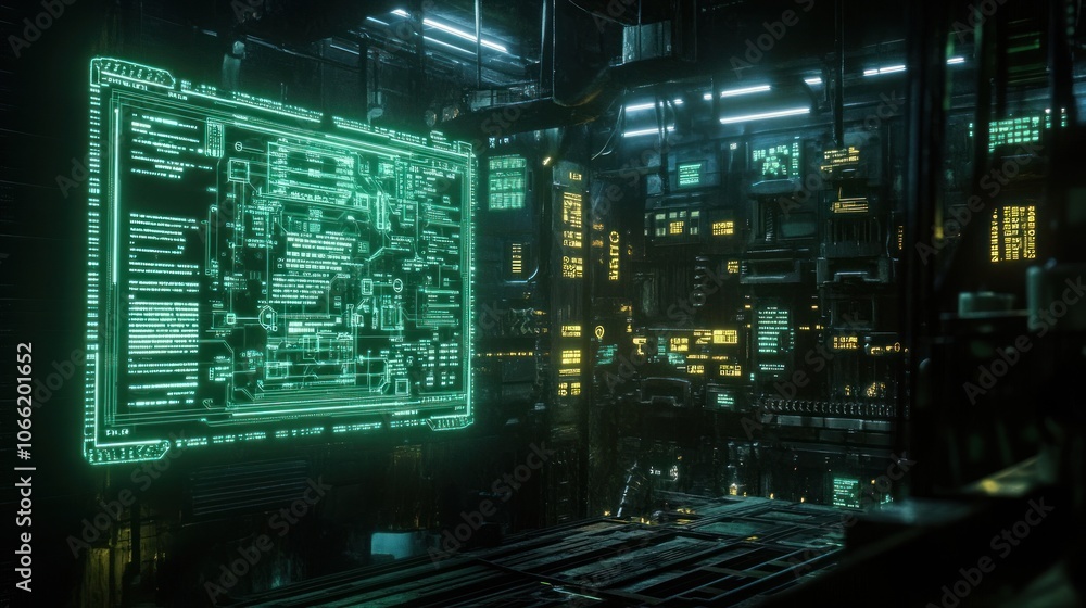 Fototapeta premium Futuristic Tech Control Room