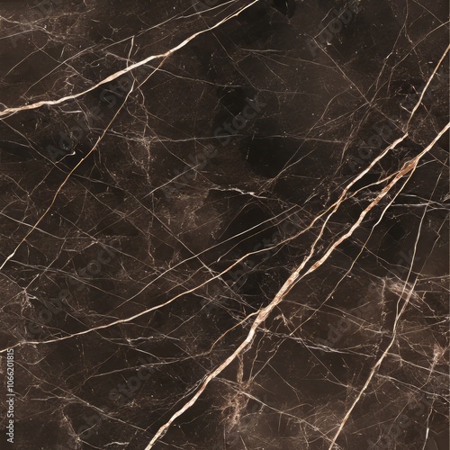 Seamless dark brown marble texture with thin white veins.