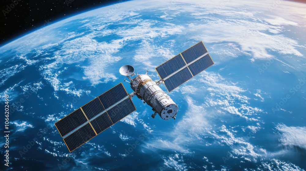 Fototapeta premium Satellite Orbiting Earth