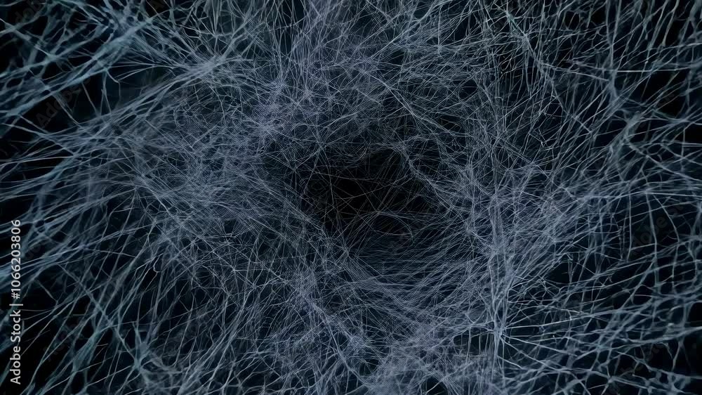 Seamless Looping Motion Graphic of Blue Spider Webs on Black Background Seamless Looping Motion Graphic of Blue Spider Webs on Black Background