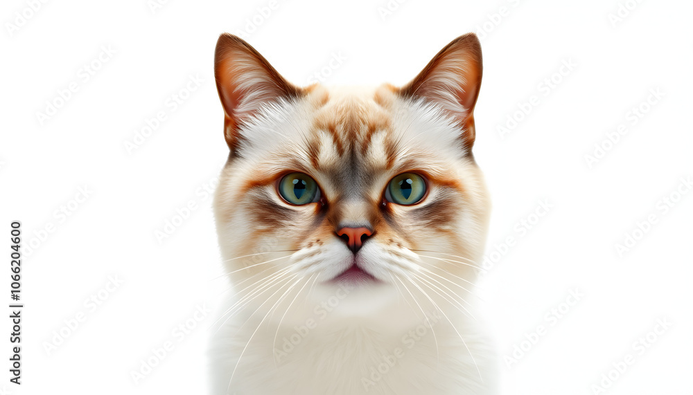 Fototapeta premium Cat baldness isolated with white highlights, png